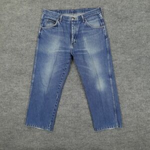 Rustler Jeans Mens 36x25 Blue Regular Fit Straight Leg Denim Medium Wash Classic